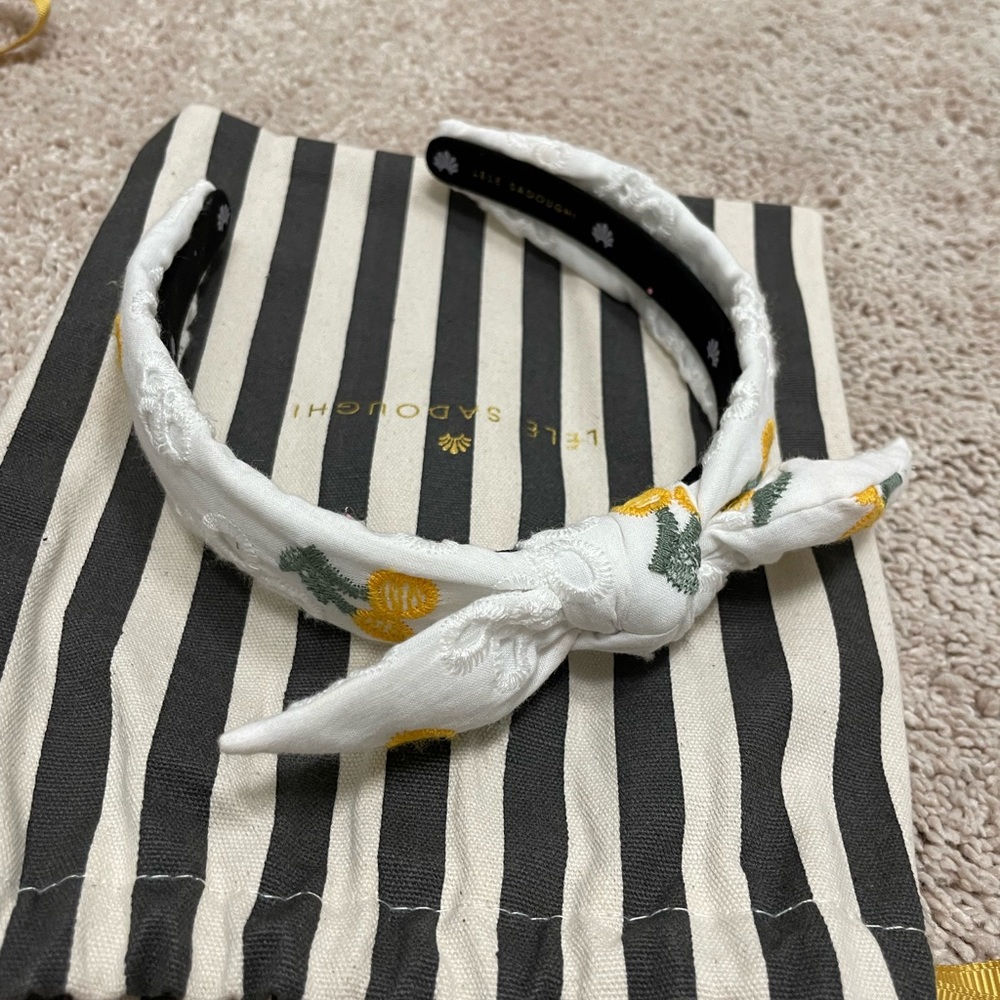 Kids Lele sadoughi headband for little girl White eyelet lemon